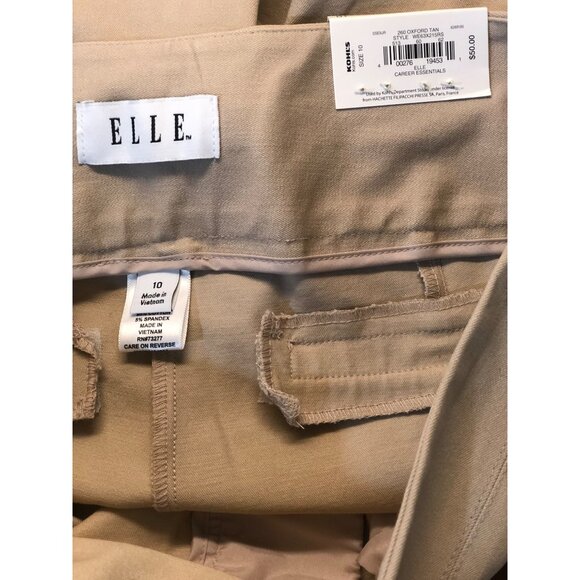 NWT Elle Mid Rise Ankle Oxford Tan Pant Size 10 - Picture 4 of 4
